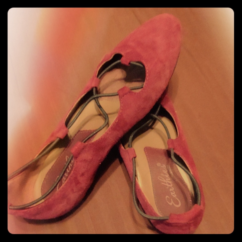 Wine colored Leather Flats